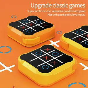 4 in 1 Electronic Tic Tac Toe Game, Handheld Digital Tic Tac Toe Bolt Game with Silent Mode, Portable Educational Toy Gift for Kids & Adults