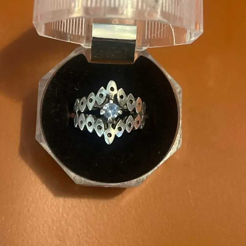 Stunning Vintage 1890s Filigree Aquamarine Sterling Silver Ring Size 5 1/2