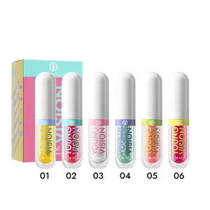 YOUNG VISION Six-Color Fruit Flavor Lip Oil Set, Vibrant Dopamine Colors, Cooling Comfort, Moisturizing Lips, Brighten Your Smile
