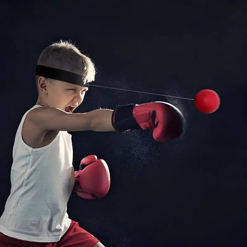 Boxing Reflex Speed Ball with Headband, Rubber Punching Ball, Adjustable Head-Mounted Reaction Training Ball for Agility & Speed Training, Ideal for Boxing, Sanda, Stress Relief, Fitness & Outdoor Sports for Kids & Adults