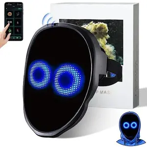 Led Mask with Bluetooth Programmable,Ultra-light-thin Led Digital Light Up Face Mask for Halloween Rave Masquerade
