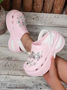 Women's new fashion casual comfortable open-toe clogs, trendy thick-soled height-increasing women's slippers, stylish, cute, simple, and casual, suitable for beach walks and seaside vacations, a must-have gift, Platform Clogs