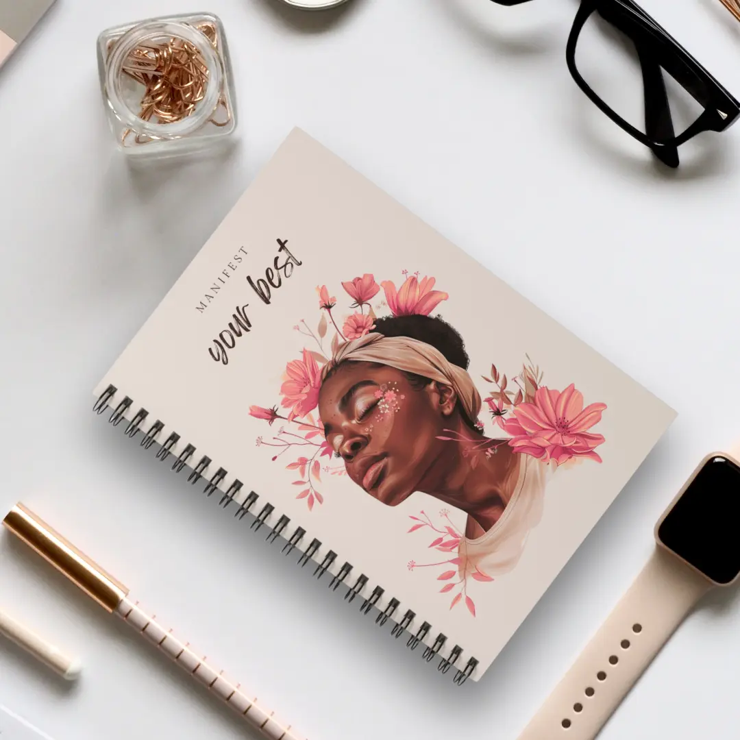 Manifest Your Best - Blossom - Spiral Notebook black owned stationery spiral  notebook