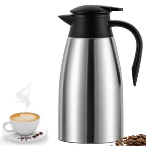 Insulated Coffee Pot, 2L Stainless Steel, Keeps Hot Drinks Warm for 12 Hours, Double-Layer Vacuum Design, Machine Made