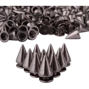 200 Sets/Pairs 9.5mm Dark Brass Metal  Cone Spikes Screwback Studs DIY Craft Cool Rivets Punk