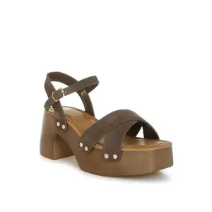 Pikansa Studded Real Suede Clog Sandals