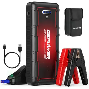 Jump starter 4000A peak 88-8wh portable car jump starter (up to all gas/10L diesel engine) 12v auto battery booster pack with clamp cables, quick charger, LED light jump box