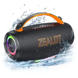 140W Maximum power【ZEALOTs 】Portable wireless speaker, high fidelity sound and audio, desktop Bluetooth speaker surround sound,RGB ambient light, 24000mAh long battery life, supports USB/TF card/AUX/BT smartphones. Ideal choice for family/car/party