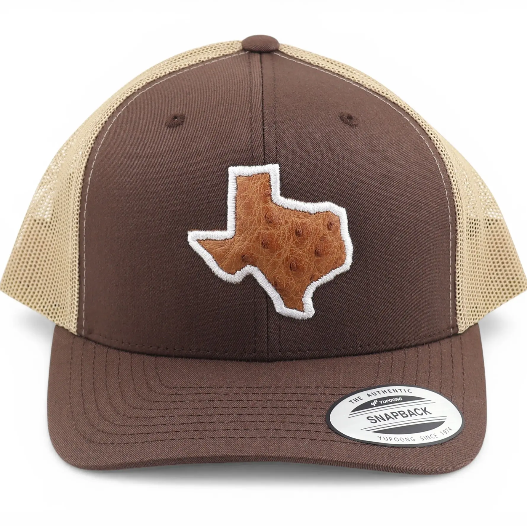 Brown/Khaki Trucker w/Brown Exotic Leather