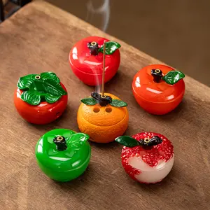 Fruit-Themed "Auspicious Clouds" Resin Aroma & Fragrance Holder, Handcrafted Creative Ornament, Decorative Stand for Incense Ceremony, Camping & Hiking Hammock Area Accent