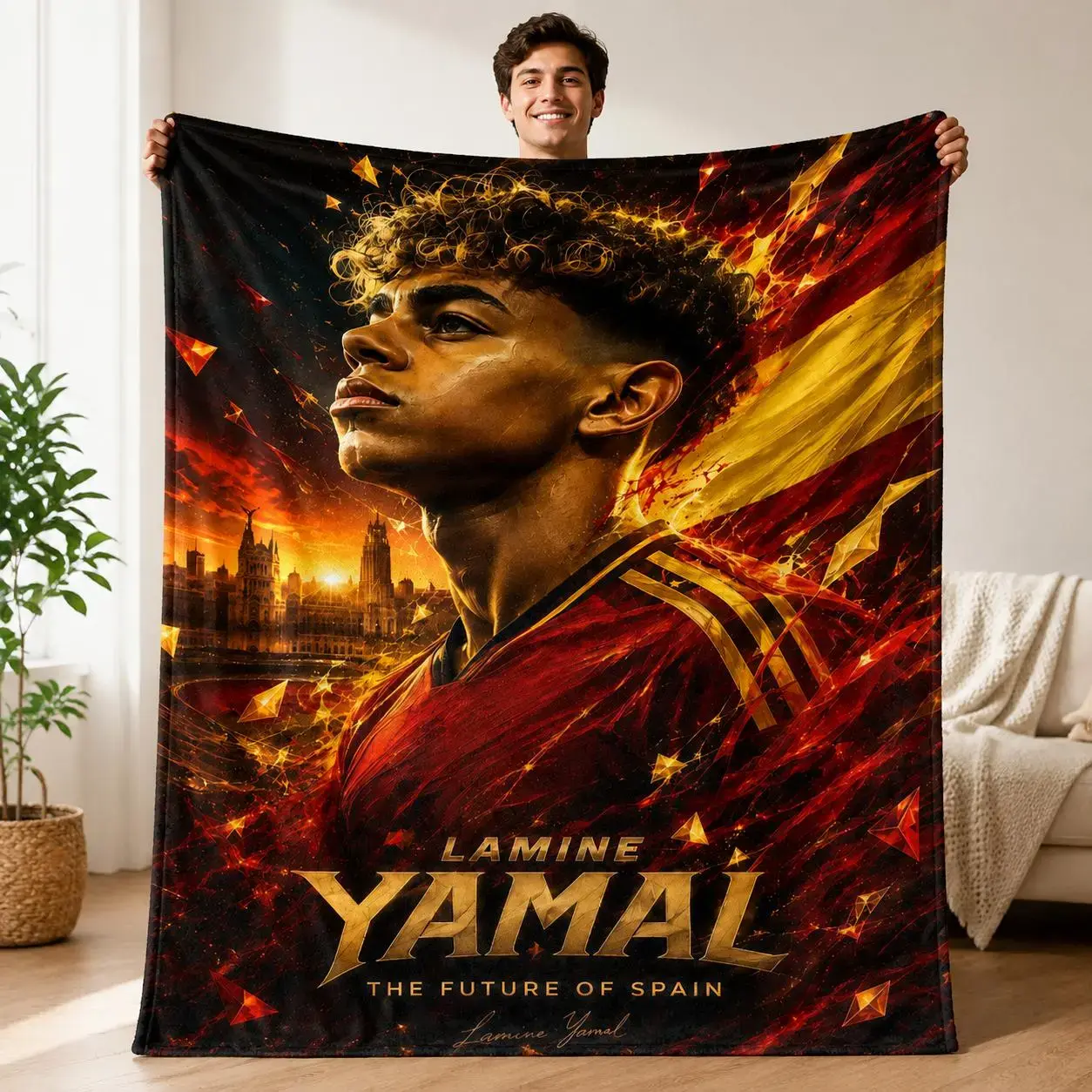 Soccer Blanket Sports Fan Throw Blanket, Ultra Soft Flannel Fleece Blanket for Bed Couch Room Decor, Cozy Football Gift for Kids Teens Adults,comfy,perfect,warm