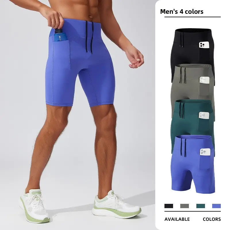 Male Slim Fit Compression Sports Shorts - High Waist Summer Bottoms for Bodybuilding, Marathon Running (S, XXL Sizes), Biking