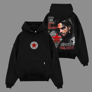 The Winter Soldier Bucky Barnes Super Hero DCU Movie Hoodie Retro Movie TV shirt Comic Superheroes Hoodie Oversized Black Movie Sweater Streetwear Graphic Hoodie Movie Shirt S-5XL Y2K Bootleg Style Tee Pop Culture Tee