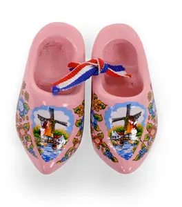 Pink Windmill Wooden Shoes Magnet