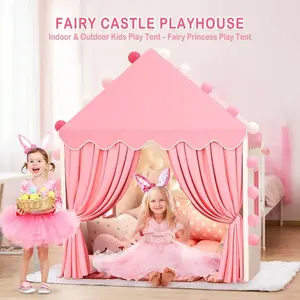 Princess Castle Play Tent, Indoor Fantasy Toy House, Outdoor Playhouse for Pretend Play, Imaginative Adventures, No Battery Required, Ca Prop 65 Compliant