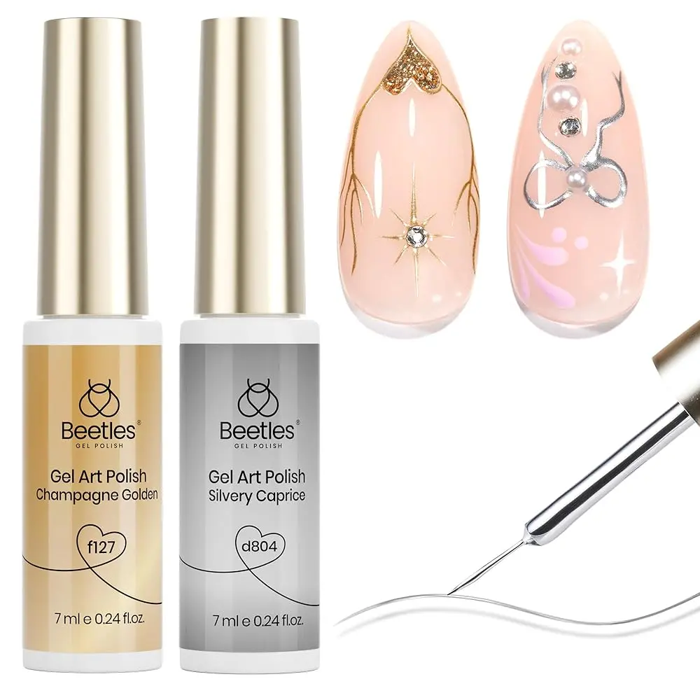 2Pcs Silver + Gold Gel Liner