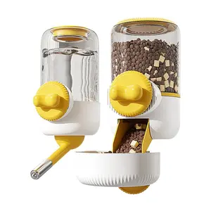 Portable Automatic Pet Feeder Plastic Detachable Cage Hanging Bowl Large Capacity Water Food Dispenser for Puppy Cats Rabbit