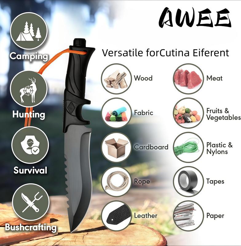 Unique Father's Day Gift - Compact Stainless Steel Pocket Knife with Sheath | High Hardness for Camping Hiking Fruit Cutting & Emergency Use