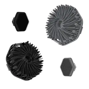 4 Piece Silicone Cleaning Set, 2 Bath Brushes + 2 Face Brushes, Deep Cleansing Exfoliating, Soft Dense Bristles, Unisex Shower Brush, Facial Cleansing Brush, Facial Cleansing Tools