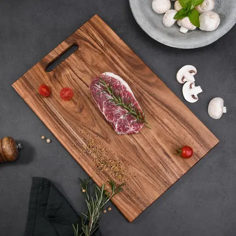 Wooden Cutting Board, Durable Cutting Boards, 1 Count Durable Meat Fruit Vegetable Cheese Serving Board, Household Kitchen Chopping Board for Home Outdoor Dining