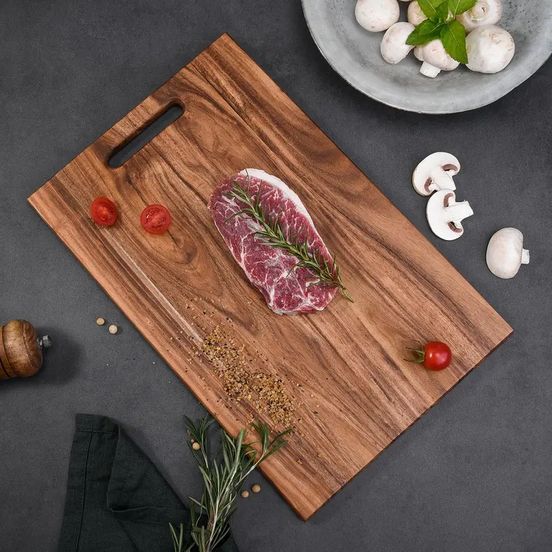 Wooden Cutting Board, Durable Cutting Boards, 1 Count Durable Meat Fruit Vegetable Cheese Serving Board, Household Kitchen Chopping Board for Home Outdoor Dining
