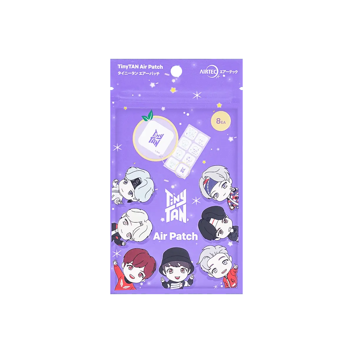 AIRTEC Tiny Tan BTS Scented Essential Oil Stickers for Face Masks - 8 Pack, Official BT21 Fragrance Patches for Long-Lasting Aroma