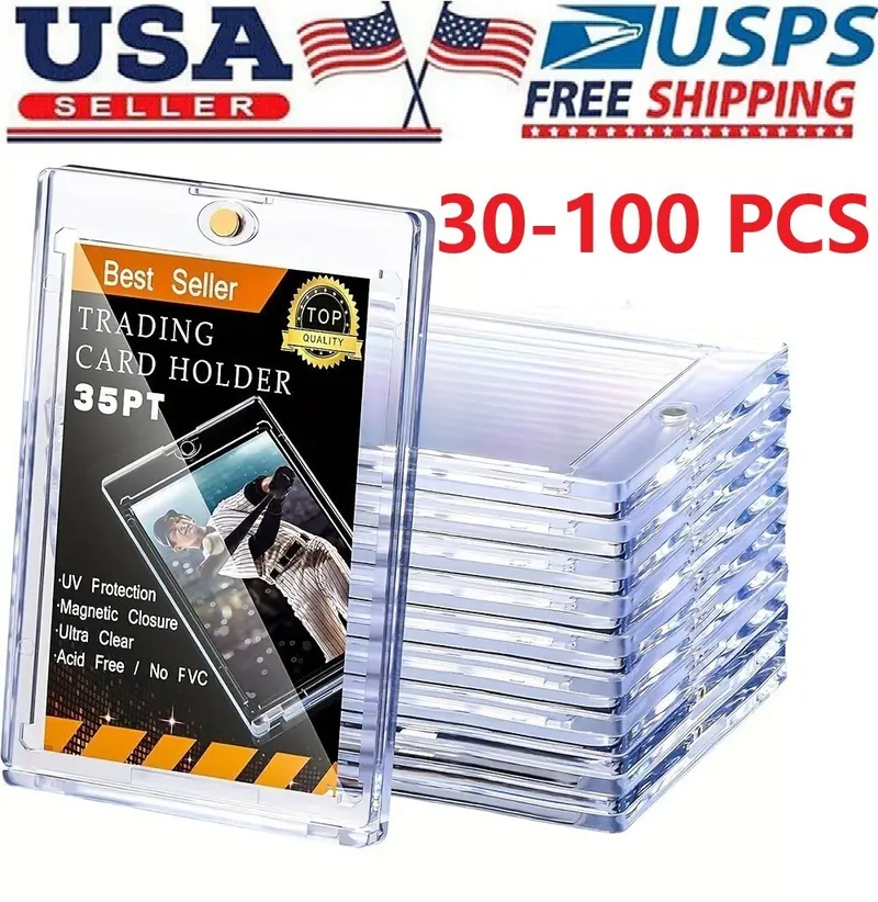 thumbnail image 2 of Lot Of Magnetic Trading Card Holders | 35pt One-Touch Hard Cases With UV Protection 2 of 4