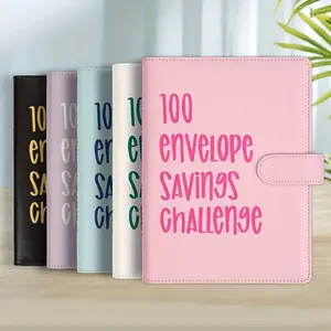 Four-grid Card Film 25 Sheets, Single-sided Film 1 Sheet, 100-day Sticker One Sheet/set, Couple Challenge 100-day Envelope Challenge Loose-leaf Notebook, Cash Envelope Budget Notebook
