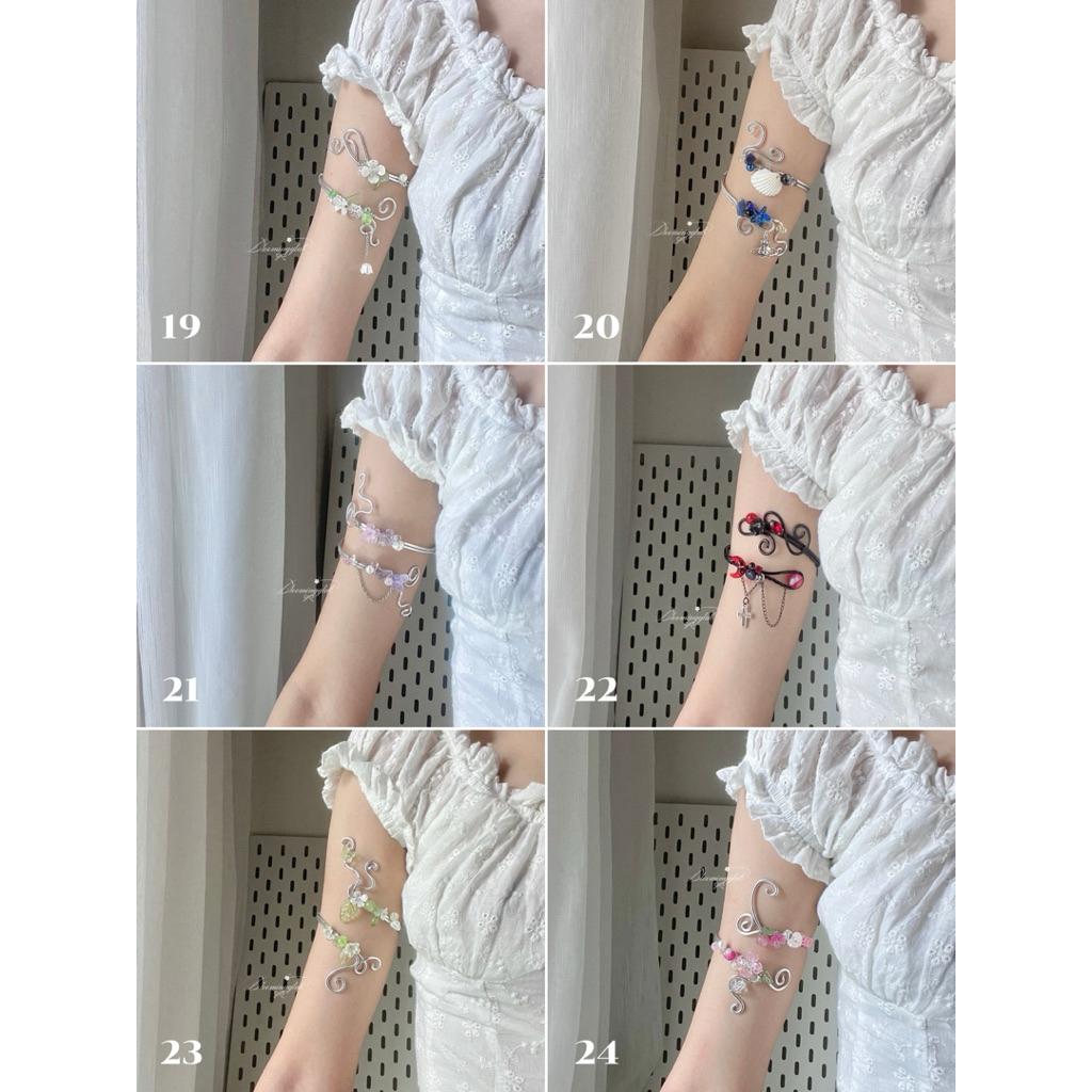 Handmade Blossom Pink Arm Cuff Handmade Fairy Floral Jewelry Howl Aesthetic Fairycore Arm Jewelry