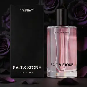 Salt & Stone Black Rose & Oud Body Mist | Hydrating Hair & Body Spray w/ Glycerin + Red Algae, Vegan 3.4oz