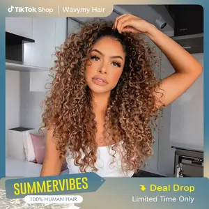 [3 IN 1 HALF WIG] Wavymy Drawstring Wear Go Glueless 3 IN 1 Blonde Water Wave Half Wig with Black Roots Beginner Friendly#SummerVibes