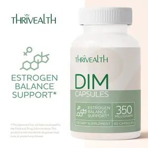 Thrivealth 350mg DIM Capsules - Estrogen Balance Support for Hormonal Acne, PMS, Menopause Symptoms & Clear Skin - 60 Capsules - Healthcare, Fitness