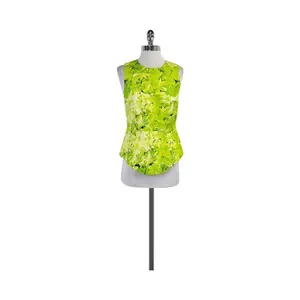Tibi - Neon Green Floral Sleeveless Top Sz 4