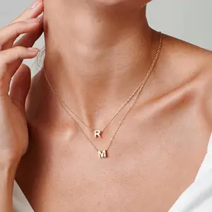 Hot New A-Z Initial Letter Pendant Necklace Women Stainless Steel Chain Necklace For Women Jewelry Gift for bestie
