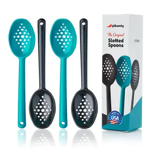 7" Small Slotted Spoons for serving and easy drainage of liquids | Made in USA