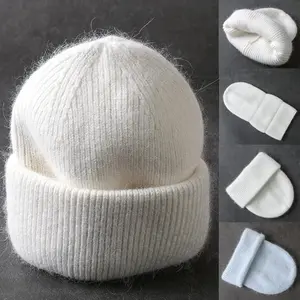 High Level Unisex Fitted Winter Beanie - Plain, Premium Faux Fur Warmth, Polyester, Stretch, 1 Size Fits All, Available in Pink, Off-White, Black
