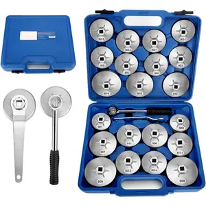 23pcs Oil Filter Wrench Set, Oil Filter Socket Set with 65, 67, 72, 73, 74, 75, 76, 79, 84, 89, 91, 92, 95, 101mm, Compatible with Toyota VW BMW ‌ GMC Sierra Ford Volvo