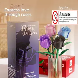 Gothic Rose Brick Bouquet Assembly Handmade Floral Arrangement, Romantic Valentine's Day Gift for Girls, Decorative Flower Arrangement