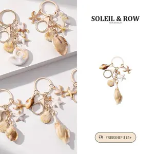 Simulation Shell Conch Starfish Five-pointed Star Pendant Keychain · Beach Boho · Bag Charm Decoration · Cute Aesthetic Pendant · Soleil & Row