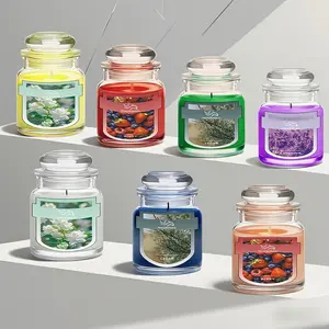 Aromatherapy candles, garden candles, glass bottle candles, Relaxing pressure candles, lavender, various colors, home decoration, soft aroma, fragrant soy candles, female creative gifts, weddings, daily use