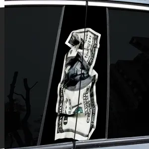 2 very beautiful and interesting car middle pillar stickers, with personal creativity, B pillar protective film, 1 US dollar pattern car sticker sticker, suitable for cars, Car Decals