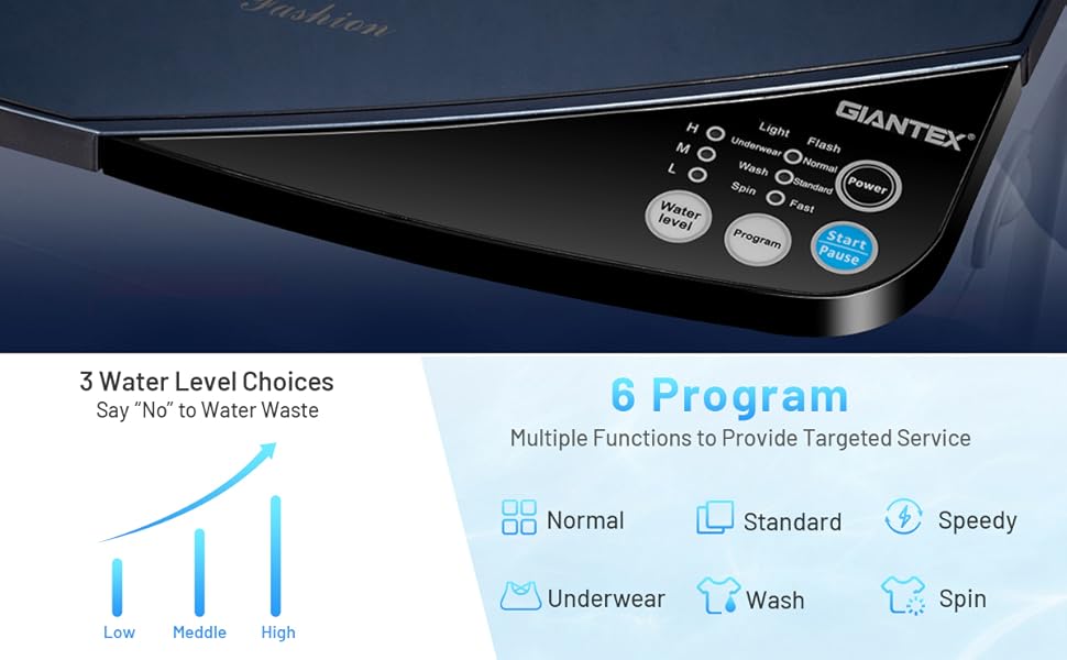 [Costway] Full-Automatic Washing Machine Portable Washer and Spin Dryer 8lbs Capacity Compact Laundry Washer with Built-in Barrel Light Drain Pump and Long Hose for Apartments Camping-springtok