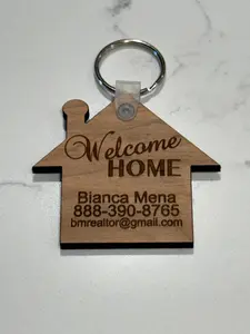 Personalized Real Estate Agent Keychain, New Home Buyer Gift, Gift from Real Estate Agent, Closing Gift for New Homeowner, House Key Chain