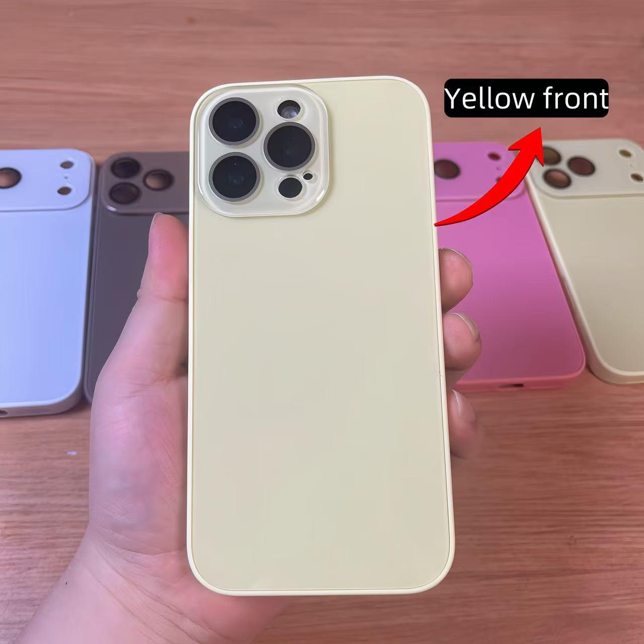 Luxury crystal texture mobile phone case, skin-feeling solid color mobile phone case suitable for iPhone17/16/15/14/13promax series, solid color mobile phone protective cover