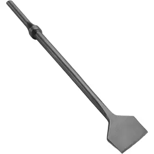 2" Wide 18" Long Pneumatic Air Chisel Bit 0.401 Inch Shank Tile and Thinset Scaling Chisel Scraper Wall Floor Scraper Tile Remover Work with Air Hammer