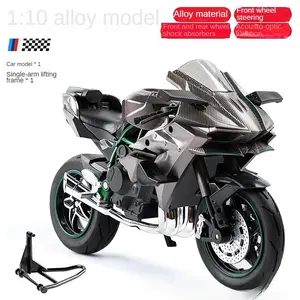 Motorcycle Series: Kawasaki Ninja 1:10 Die-Cast Model, with Suspension and Free-Rolling Wheels, Toy Car, Black, Gift, Birthday Present, Display Model