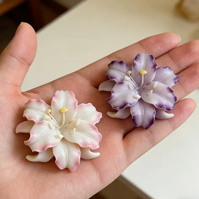 Lily Flower Silicone Candle Mold, DIY Scented Candles, Resin Crafts, Soap, Clay, Gypsum, Jewelry Casting, Valentine's Gift, Home Decor