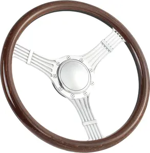 Flashpower 15.5'' 5-String Billet Banjo Full Wrap Steering Wheel with 9 Bolts 2'' Dish and Horn Button