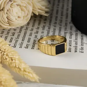 Jean - Black Enamel Ring - MJR20129