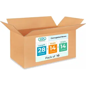 Extra Large Shipping & Moving Boxes 28x14x14 inches (10-Pack) - Extra Strength 200 lb vs Regular - Corrugated Durable Packing Boxes - Large Moving Box - Cardboard Box for Moving by IDL Packaging